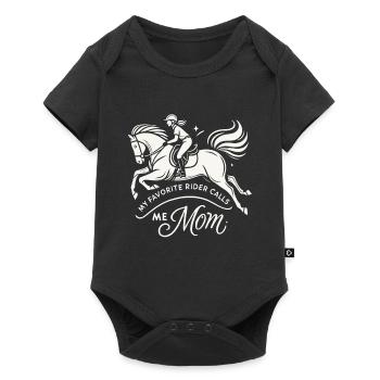 Meine Lieblingsreiterin nennt mich Mama - Baby Premium Kurzarmbody - Schwarz - Vorne