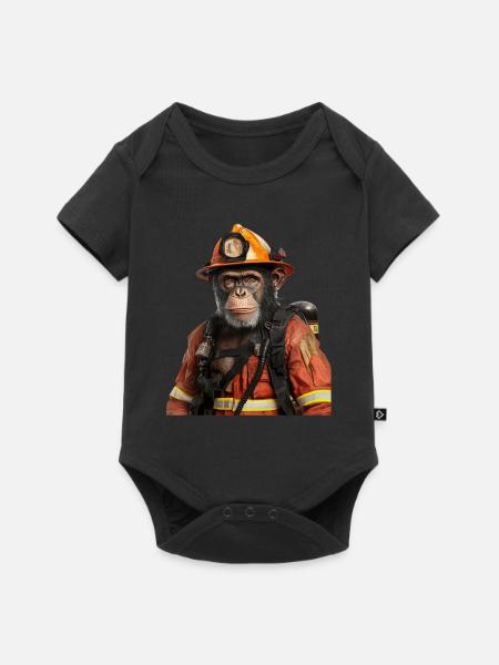 Schimpanse - Baby Premium Kurzarmbody - Schwarz