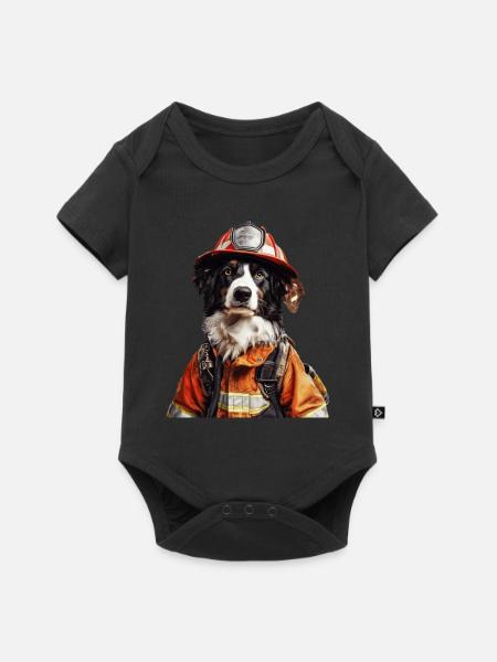 Hund - Baby Premium Kurzarmbody - Schwarz
