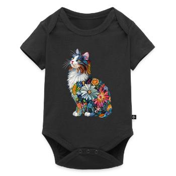 Norwegische Waldkatze - Baby Premium Kurzarmbody - Schwarz - Vorne