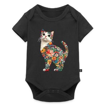 Schottische Faltohrkatze - Baby Premium Kurzarmbody - Schwarz - Vorne