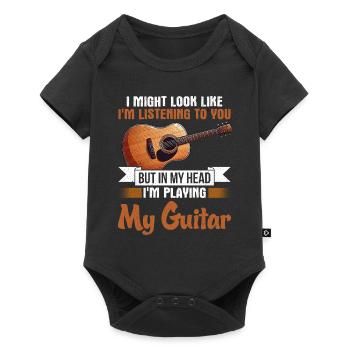 Guitariste Musicien Guitare Musique - Body à manches courtes Premium Bébé - noir - Devant