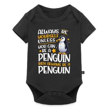 Pingouins Oiseau Amoureux des Pingouins Passionné - Body à manches courtes Premium Bébé - noir - Devant
