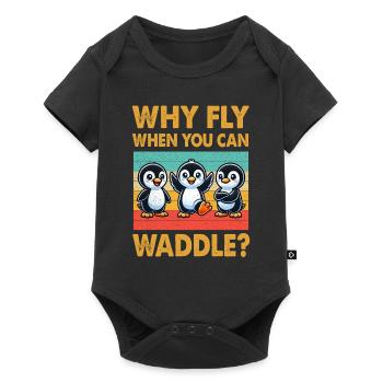 Pingouins Oiseau Amoureux des Pingouins Passionné - Body à manches courtes Premium Bébé - noir - Devant