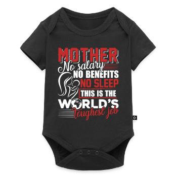 Mother's Day Mom Is World s Toughest Job - Baby Premium short-sleeve bodysuit - black - Front