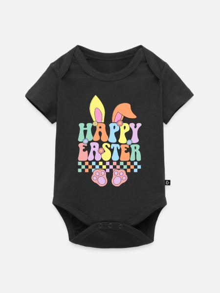 Frohe Ostern - Baby Premium Kurzarmbody - Schwarz