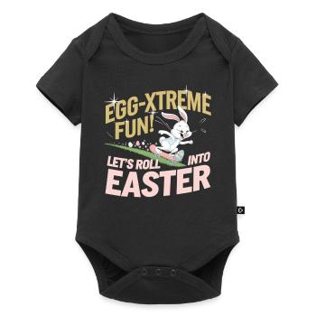Funny Skater Bunny – Idée cadeau de Pâques - Body à manches courtes Premium Bébé - noir - Devant
