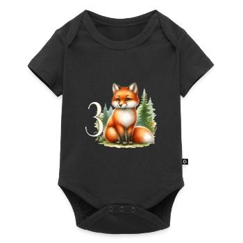With Fox - Children's Birthday 3 Years - Baby Premium short-sleeve bodysuit - black - Front