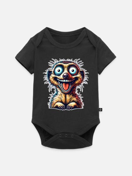 Erdmännchen - Baby Premium Kurzarmbody - Schwarz