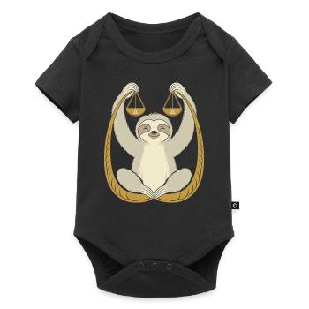 Libra Zodiac Sloth Balance - Baby Premium short-sleeve bodysuit - black - Front