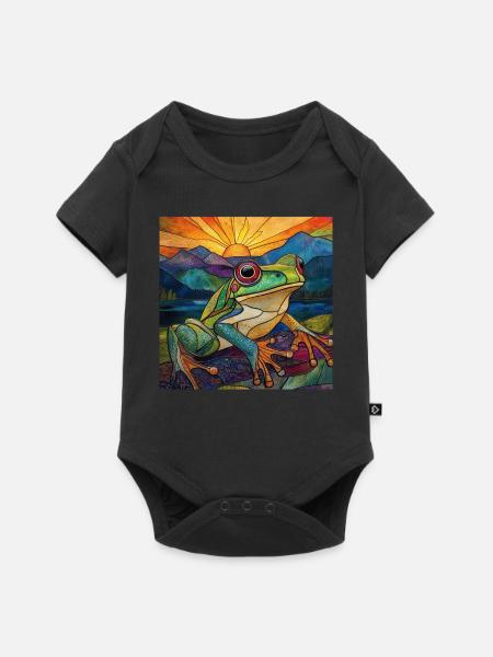 Frosch - Baby Premium Kurzarmbody - Schwarz