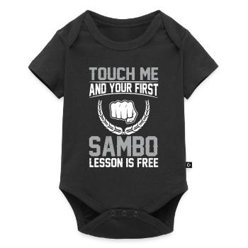 Funny Sambo - Touch me et ta première leçon de Sambo - Body à manches courtes Premium Bébé - noir - Devant