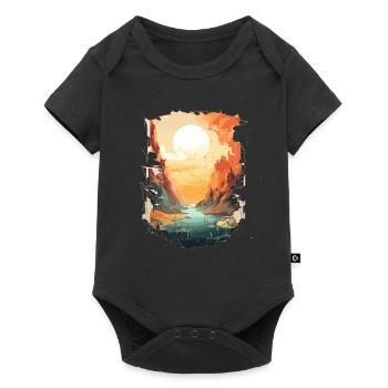 Impressive landscape art in powerful - Baby Premium short-sleeve bodysuit - black - Front