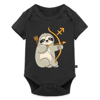 Sagittaire Zodiaque Paresseux Motif Drôle - Body à manches courtes Premium Bébé - noir - Devant