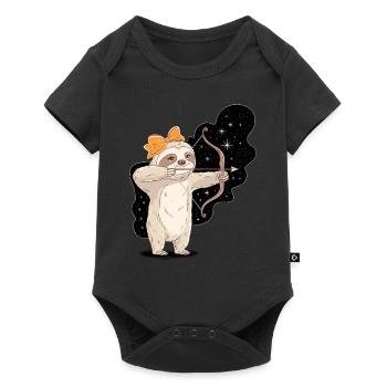 Sagittarius Zodiac Sloth with Bow and Arrow - Baby Premium short-sleeve bodysuit - black - Front
