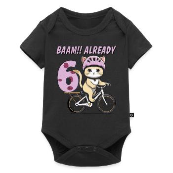 VÉLO CHAT BAAM !! DÉJÀ SIX - Body à manches courtes Premium Bébé - noir - Devant