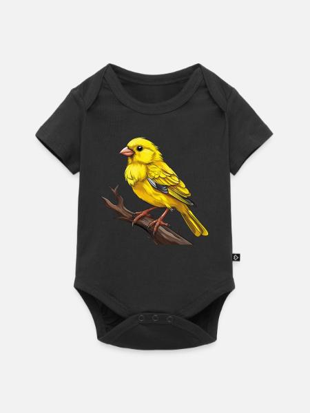 VOGEL KANARIENVOGEL - Baby Premium Kurzarmbody - Schwarz