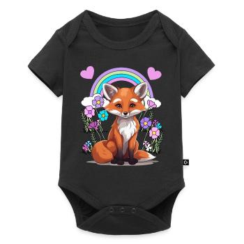 Fuchs - Baby Premium Kurzarmbody - Schwarz - Vorne