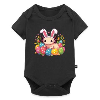 Axolotl de Pâques vintage - Joyeuses Pâques - Body à manches courtes Premium Bébé - noir - Devant