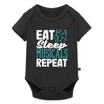 Amateur de musique : les comédies musicales Eat Sleep se répètent - Body à manches courtes Premium Bébé - noir - Devant