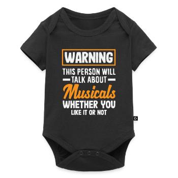 Attention Musical Lover Avertissement - Body à manches courtes Premium Bébé - noir - Devant