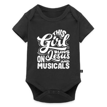 This Girl Loves Jesus and Musicals - Baby Premium short-sleeve bodysuit - black - Front
