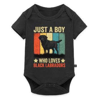 Just A Boy Who Loves Black Labradors - Baby Premium Kurzarmbody - Schwarz - Vorne