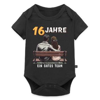16 YEARS A GOOD TEAM MAN WOMAN - Baby Premium short-sleeve bodysuit - black - Front
