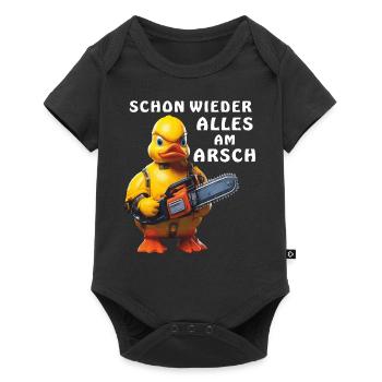 SCHON WIEDER ALLES AM ARSCH - Baby Premium Kurzarmbody - Schwarz - Vorne