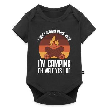 Camping Campfire Camper - Baby Premium Kurzarmbody - Schwarz - Vorne