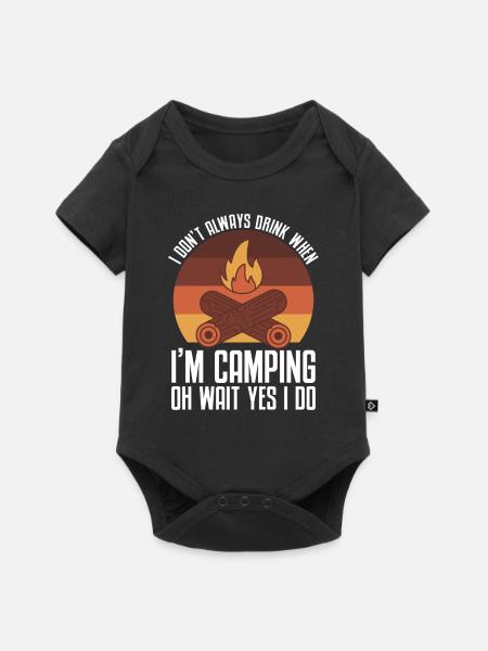 Camping Campfire Camper - Baby Premium Kurzarmbody - Schwarz