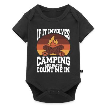 Camping Campfire Camper - Baby Premium Kurzarmbody - Schwarz - Vorne