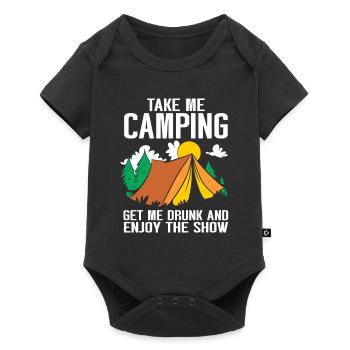 Camping Campfire Camper - Baby Premium Kurzarmbody - Schwarz - Vorne