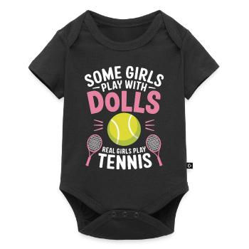 Tennis Saying Girl Funny Tennis Gift - Baby Premium short-sleeve bodysuit - black - Front