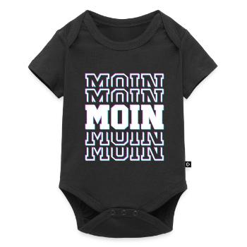 MOIN MOIN – Salutation nord-allemande dans le style glitch - Body à manches courtes Premium Bébé - noir - Devant