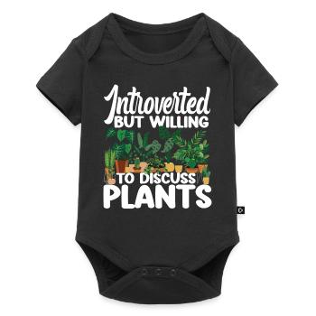 Plant Lover Gardening Introverted - Baby Premium Kurzarmbody - Schwarz - Vorne