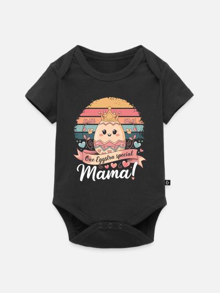 Eggstra mama Ostern - Baby Premium Kurzarmbody - Schwarz