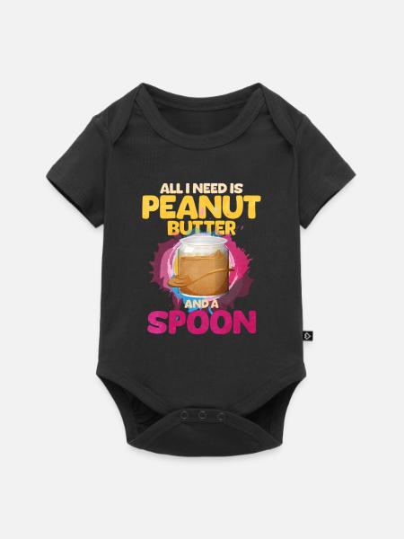Erdnussbutter - Baby Premium Kurzarmbody - Schwarz