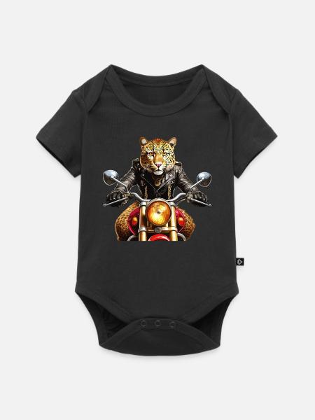 MOTORRAD LEOPARD - Baby Premium Kurzarmbody - Schwarz