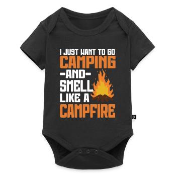 Camping Campfire Camper - Baby Premium Kurzarmbody - Schwarz - Vorne