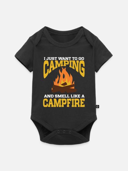 Camping Campfire Camper - Baby Premium Kurzarmbody - Schwarz