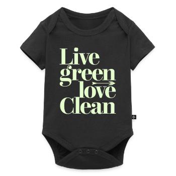 Live Green Love Clean Vegan Végétarien - Body à manches courtes Premium Bébé - noir - Devant