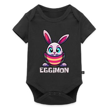 Eggimon - Lapin de Pâques - Oeuf de Pâques - Cadeau - Body à manches courtes Premium Bébé - noir - Devant