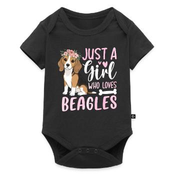 Just A Girl Who Loves Beagles - Baby Premium short-sleeve bodysuit - black - Front