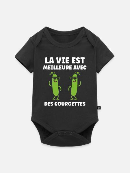 Zucchini-Humor - Baby Premium Kurzarmbody - Schwarz