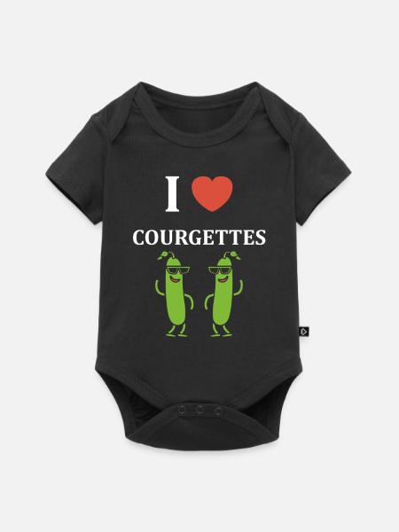 Zucchini-Humor - Baby Premium Kurzarmbody - Schwarz