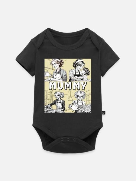 FRAU HAUSARBEIT MUMMY - Baby Premium Kurzarmbody - Schwarz