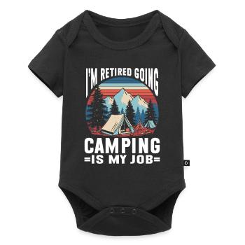 Camping Campfire Camper - Baby Premium Kurzarmbody - Schwarz - Vorne