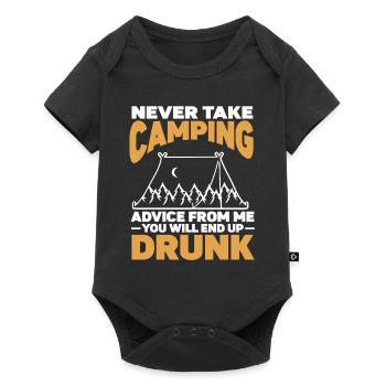 Camping Campfire Camper - Baby Premium Kurzarmbody - Schwarz - Vorne