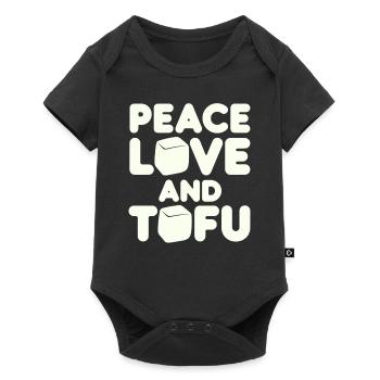 Peace Love et Tofu Végétalien Végétarien - Body à manches courtes Premium Bébé - noir - Devant